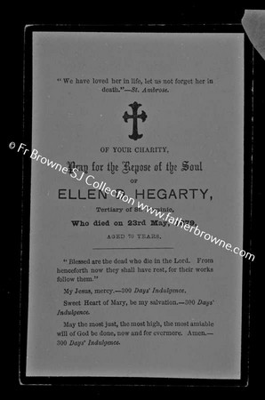 MASS CARD FOR ELLEN D HEGARTY